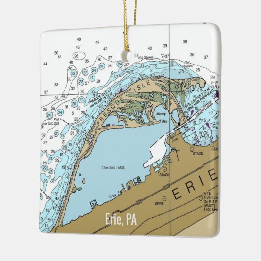 Erie PA Nautical Chart Keramisch Ornament (Links)