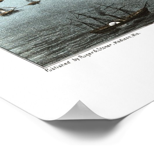 Erie, PA Panoramic Map - 1870 Poster (Hoek)