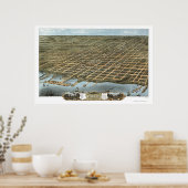 Erie, PA Panoramic Map - 1870 Poster (Keuken)