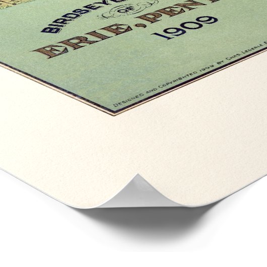 Erie, PA Panoramic Map - 1909 Poster (Hoek)