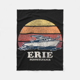Erie Pa Vintage Varend 70s Retro Boot Design Fleece Deken