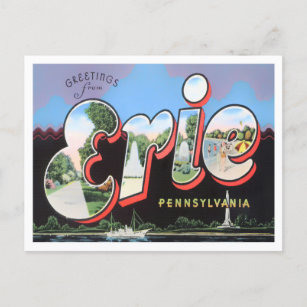 Erie, Pennsylvania  Big Letters Briefkaart