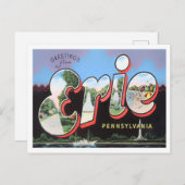 Erie, Pennsylvania Big Letters Briefkaart (Voorkant / Achterkant)