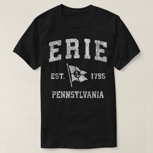 Erie Pennsylvania PA Boot Anker Flag Desi T-shirt (Design voorkant)
