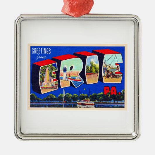 Erie Pennsylvania PA  groot Briefkaart Metalen Ornament (Voorkant)