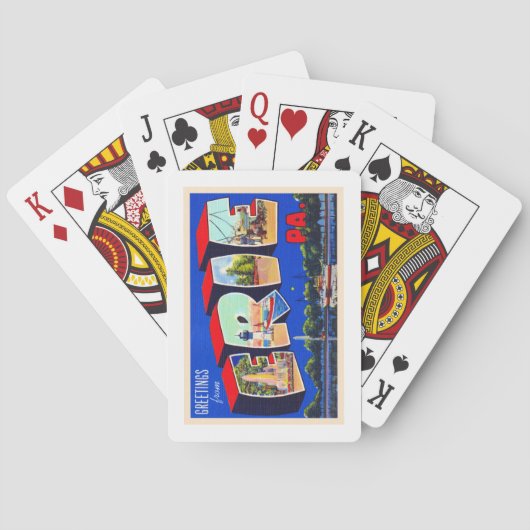 Erie Pennsylvania PA  groot Briefkaart Pokerkaarten (Achterkant)