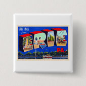 Erie Pennsylvania PA  groot Briefkaart Vierkante Button 5,1 Cm (Voorkant)