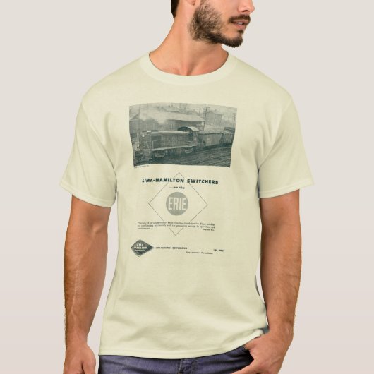 Erie Railroad Uses Lima - Hamilton Diesels T-Shirt (Voorkant)