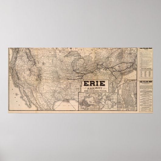 Erie Railway and connections Poster (Voorkant)
