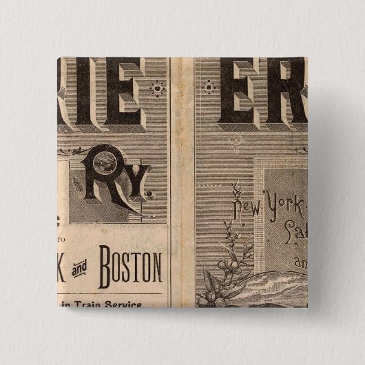 Erie Railway Vierkante Button 5,1 Cm (Voorkant)