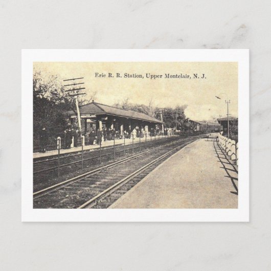 Erie treinstation, Upper Montclair, NJ Vintage Briefkaart (Voorkant)