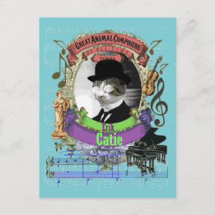Erik Catie Cat Animal Composer Satie Spoof Briefkaart