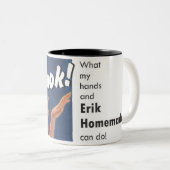 Erik Homemade "Kijk!" Souvenir-Mok Tweekleurige Koffiemok (Voorkant rechts)