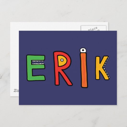 "Erik" Monster Letters Briefkaart (Voorkant / Achterkant)