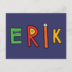 "Erik" Monster Letters Briefkaart