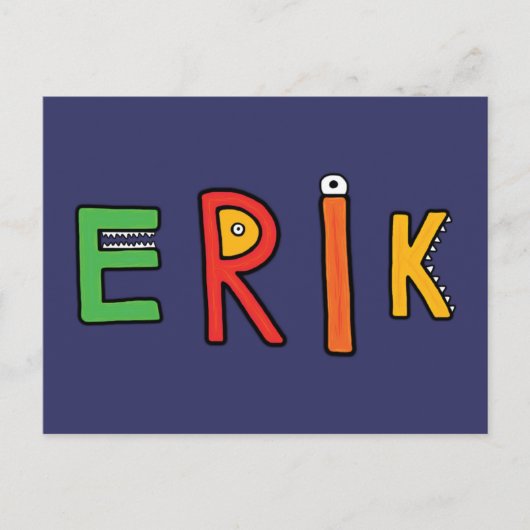 "Erik" Monster Letters Briefkaart (Voorkant)
