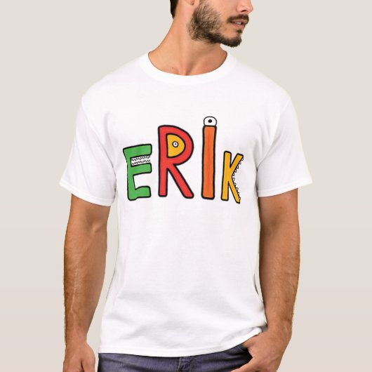 "Erik" Monster Letters T-shirt (Voorkant)