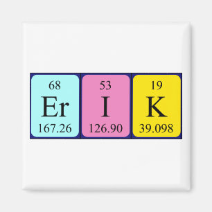 Erik periodieke table name magnet