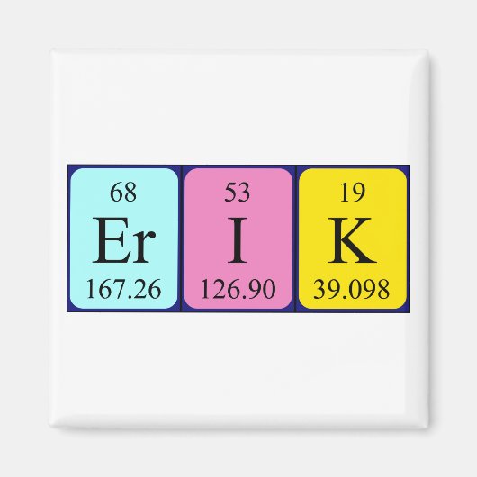 Erik periodieke table name magnet (Voorkant)