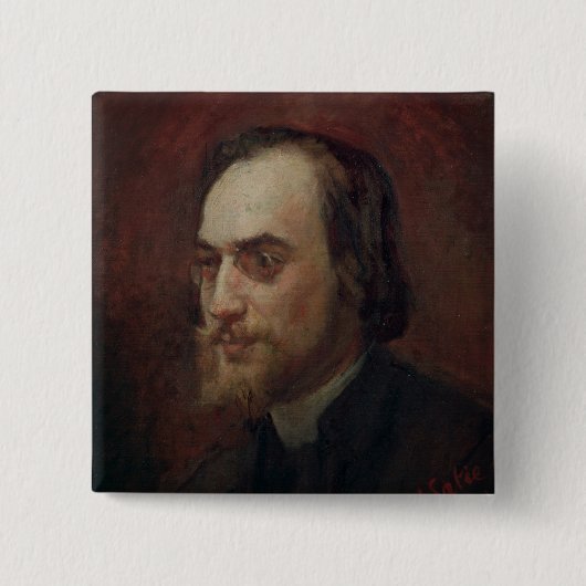 Erik Satie Vierkante Button 5,1 Cm (Voorkant)