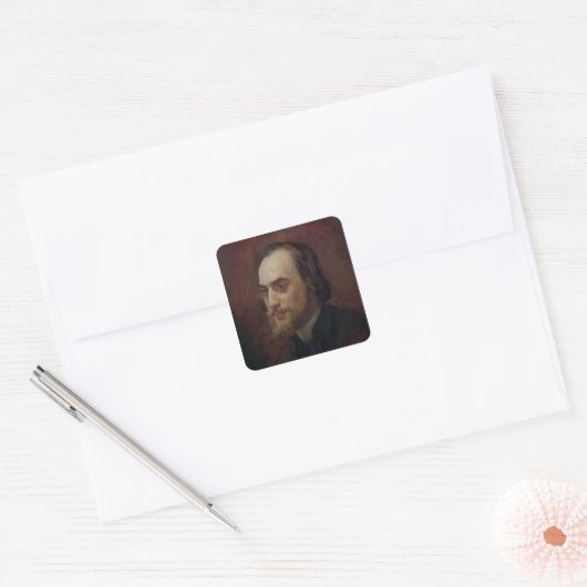 Erik Satie Vierkante Sticker (Envelop)