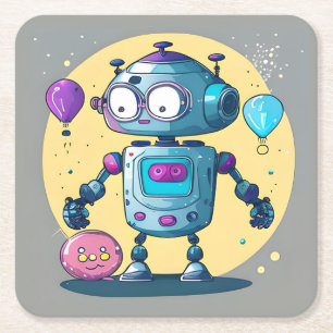 Erik the Brainy Bot Kartonnen Onderzetters