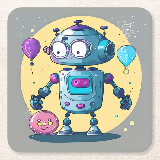 Erik the Brainy Bot Kartonnen Onderzetters (Voorkant)
