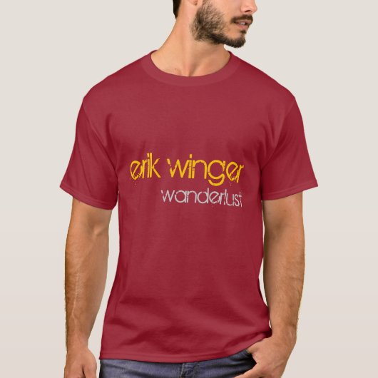 Erik Winger "Wanderlust" t shirt - donkerrood (Voorkant)