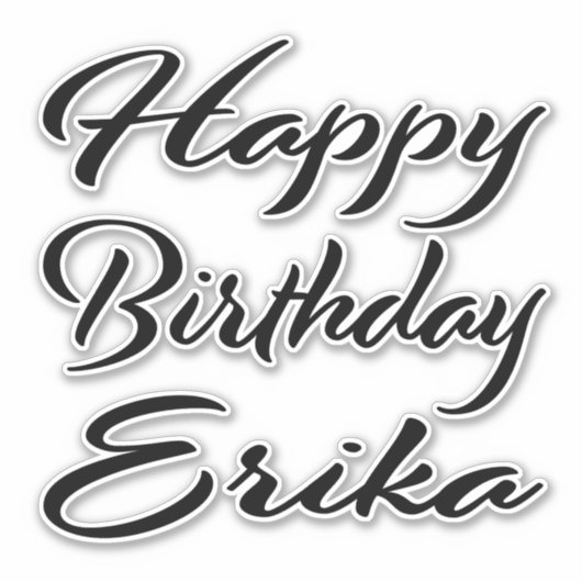 Erika Name Vorname black Sticker Geburtstag (Voorkant)