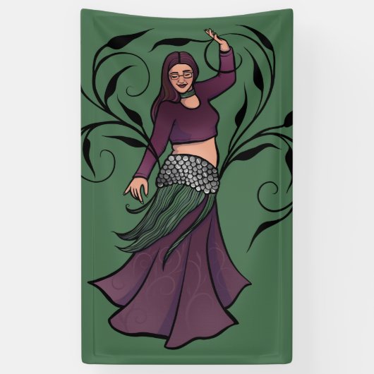 Erin Belly Dancer Burgundy Bellydans Spandoek (Verticaal)