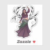 Erin Belly Dancer Burgundy Bellydans Sticker (Vel)