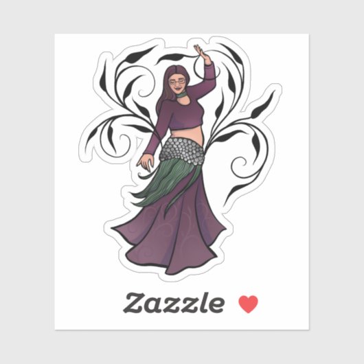 Erin Belly Dancer Burgundy Bellydans Sticker (Vel)