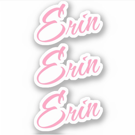 Erin Decoratieve Naam in Roze x3 Sticker (Voorkant)