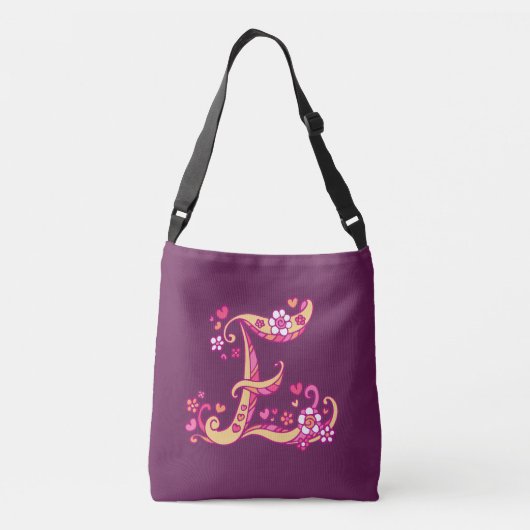 Erin E monogram kunst en naam betekent zak Crossbody Tas (Achterkant)