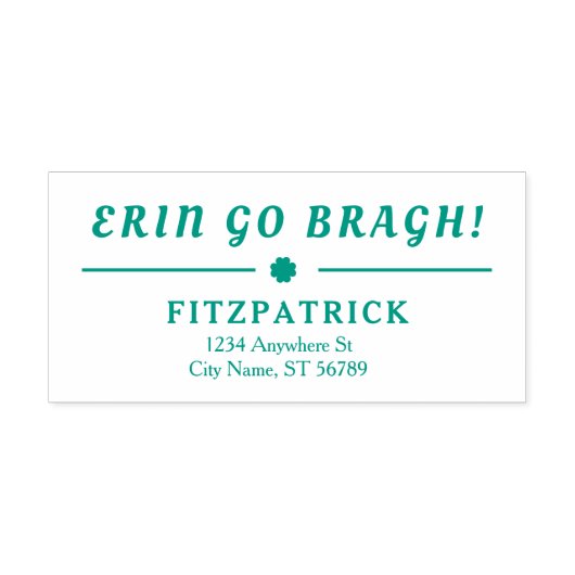 Erin Go Bragh 4 Bladklaver Onderstrepen Adres Zelfinktende Stempel (Design)