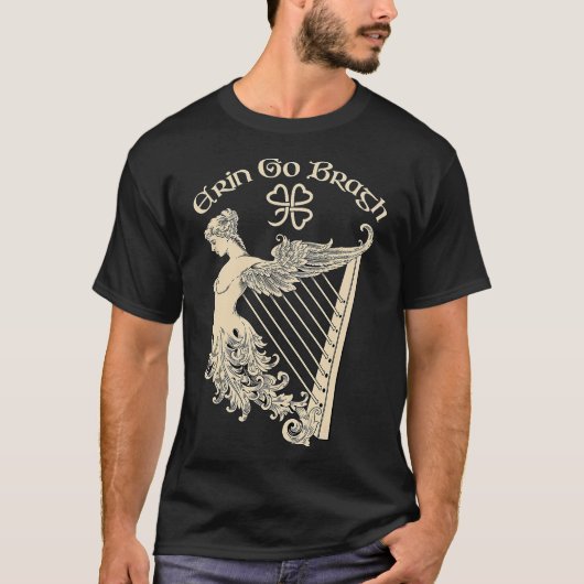 Erin Go Bragh Eire Irish Harp Ireland St. Patrick T-shirt (Voorkant)