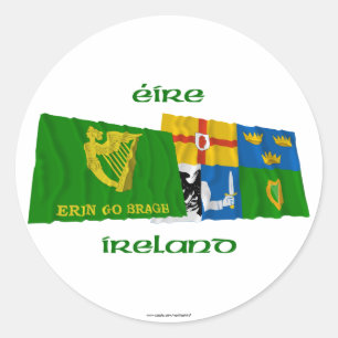 Erin Go Bragh en four-Province Waving Flags Ronde Sticker