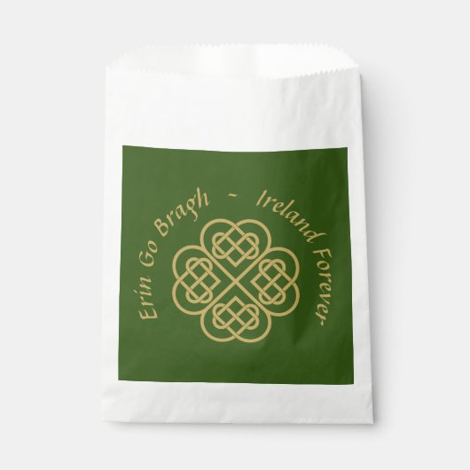 Erin Go Bragh Gold Celtic Shamrock Bedankzakje (Voorkant)