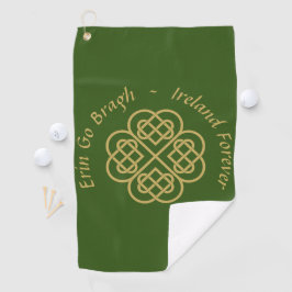 Erin Go Bragh Gold Celtic Shamrock Golfhanddoek