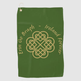 Erin Go Bragh Gold Celtic Shamrock Golfhanddoek