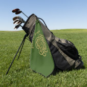 Erin Go Bragh Gold Celtic Shamrock Golfhanddoek (Groen)