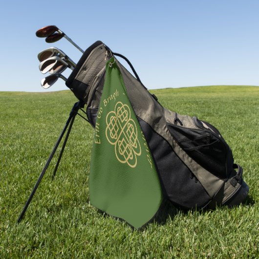 Erin Go Bragh Gold Celtic Shamrock Golfhanddoek (Groen)