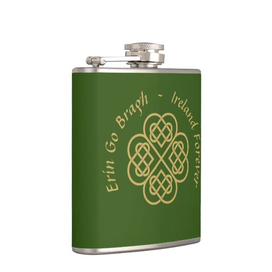 Erin Go Bragh Gold Celtic Shamrock Heupfles (Rechts)