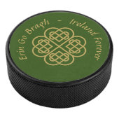 Erin Go Bragh Gold Celtic Shamrock Hockey Puck (3/4)