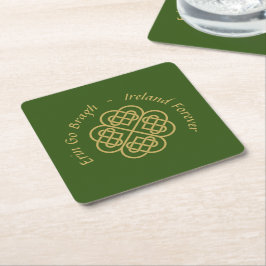 Erin Go Bragh Gold Celtic Shamrock Kartonnen Onderzetters