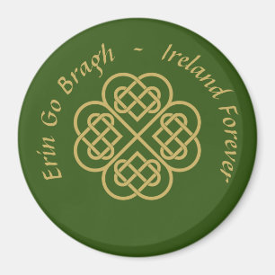 Erin Go Bragh Gold Celtic Shamrock Magneet