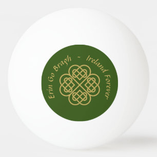 Erin Go Bragh Gold Celtic Shamrock Pingpongbal