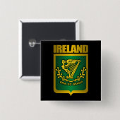 "Erin Go Bragh" Gold Vierkante Button 5,1 Cm (Voorkant /achterkant)
