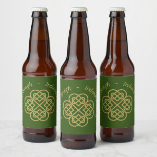 Erin Go Bragh Gouden Keltische Klaver  Bier Etiket