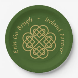 Erin Go Bragh Gouden Keltische Klaver   Papieren Bordje